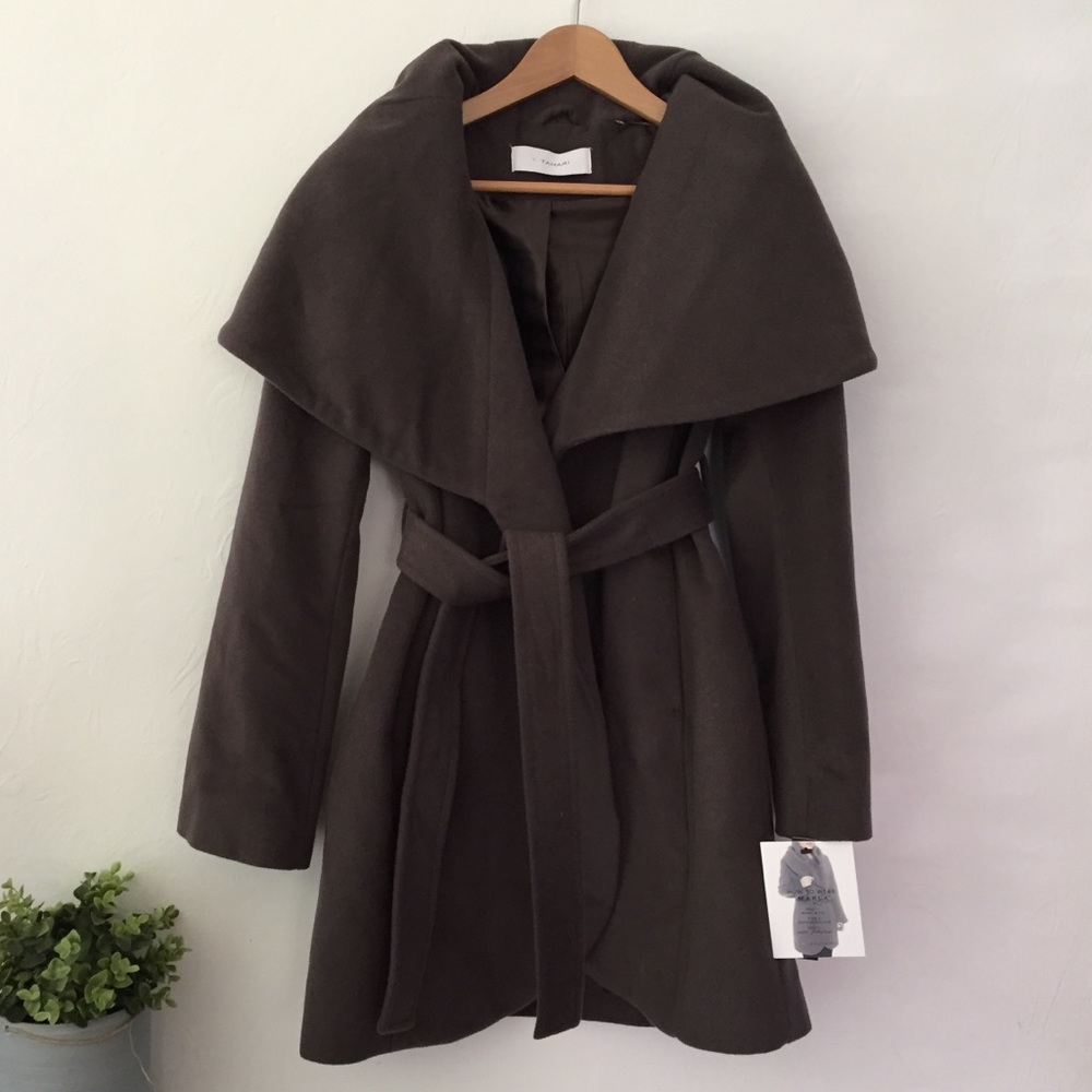 NEW T Tahari Wool Marla Wrap Coat